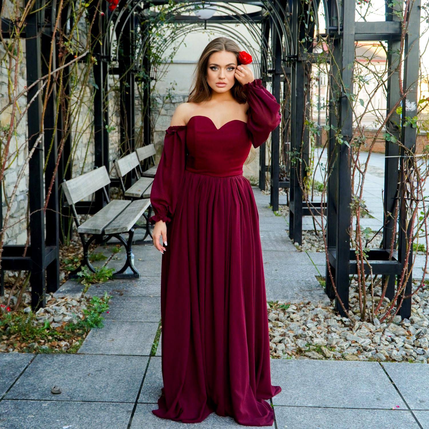 Bridalstole suknia satynowa różowa